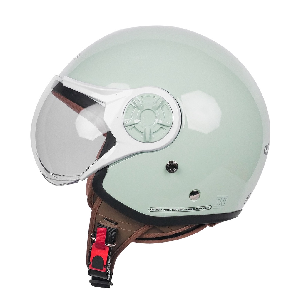 Cargloss YRH Hijab Retro Helm Half Face - Sage Green - Gambar 3