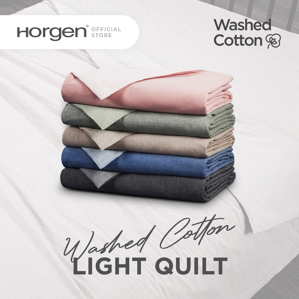 (Washed Cotton Quilt Blanket) Soft Washed Cotton Light Summer