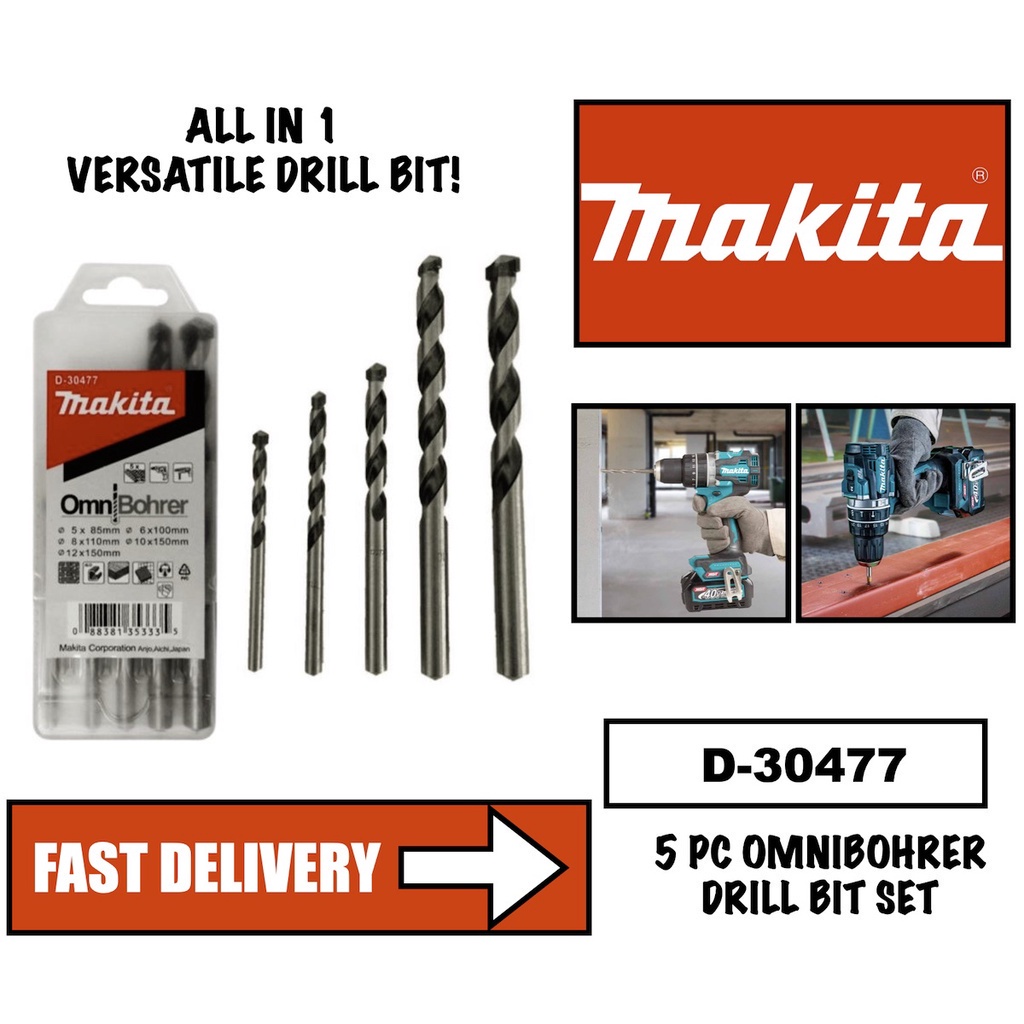 MAKITA Omnibohrer 5pc All-in-One Tungsten Carbide Tip Drill Bit Set 5 ...