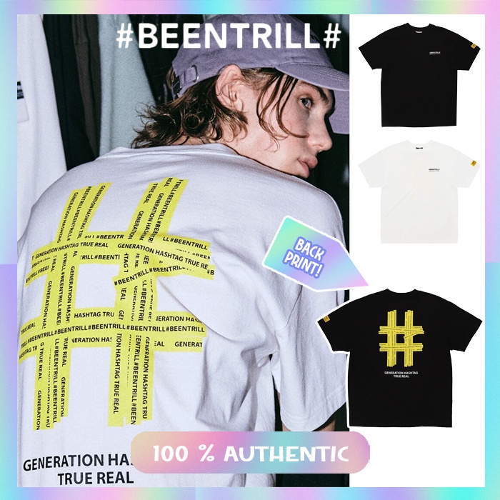 Tシャツ・カットソー BEEN TRILL Taping hashtag overfit short sleeve t-shirt off w men_women_ladies_comfortable_s