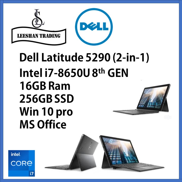 Dell Latitude 5290 2 in 1 Business Ultrabook | Intel Core i7-8650U 8h Gen |  12.5-Inch DISPLAY | 16GB RAM | 256GB SSD | W | Shopee Singapore