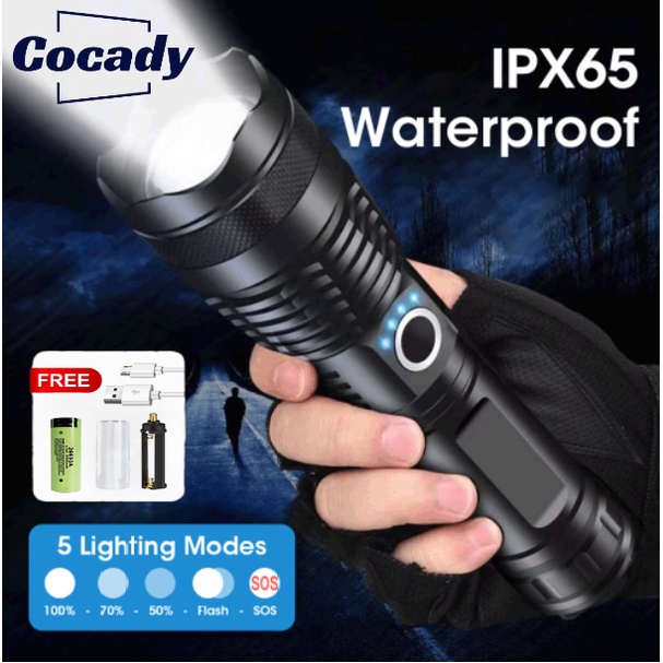 Cocady XHP50/P70 Flashlight Power Display Flashlight Telescopic