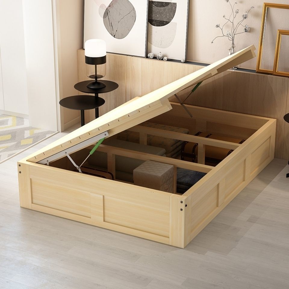 Solid Wood Tatami Bed Box without Bedside Storage High Bed with Box ...