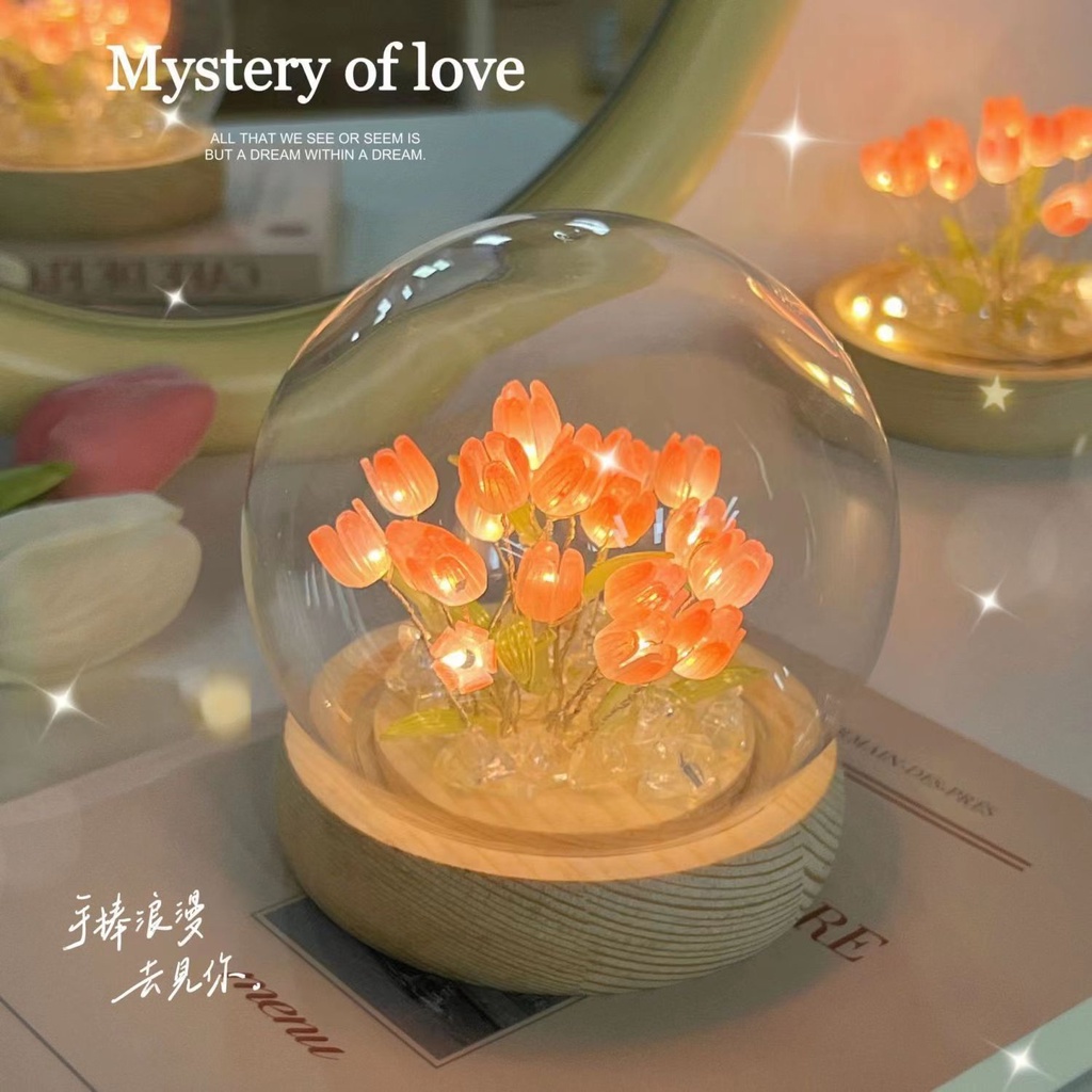 Tulip Night Light Influencer Handmade DIY Gift Desktop Atmosphere Decoration Birthday Simulation Flower