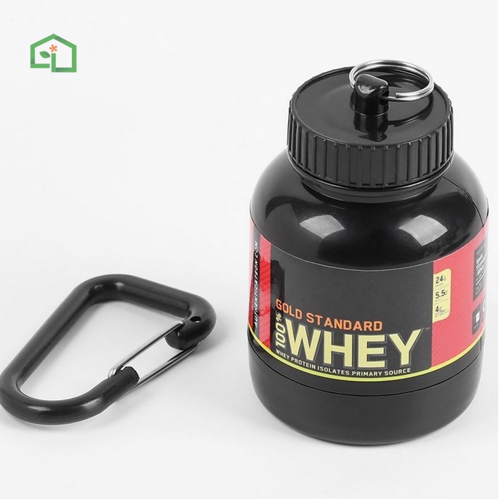 New 100ML mini portable outdoor exercise protein powder bottle Keychain  funnel pill box small water cup
