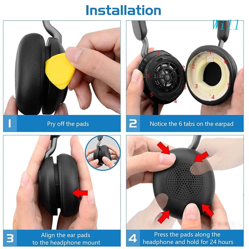 Will Leather Ear Pads Ear Cushions for ELITE 45H Evolve2 65 MS/UC ...