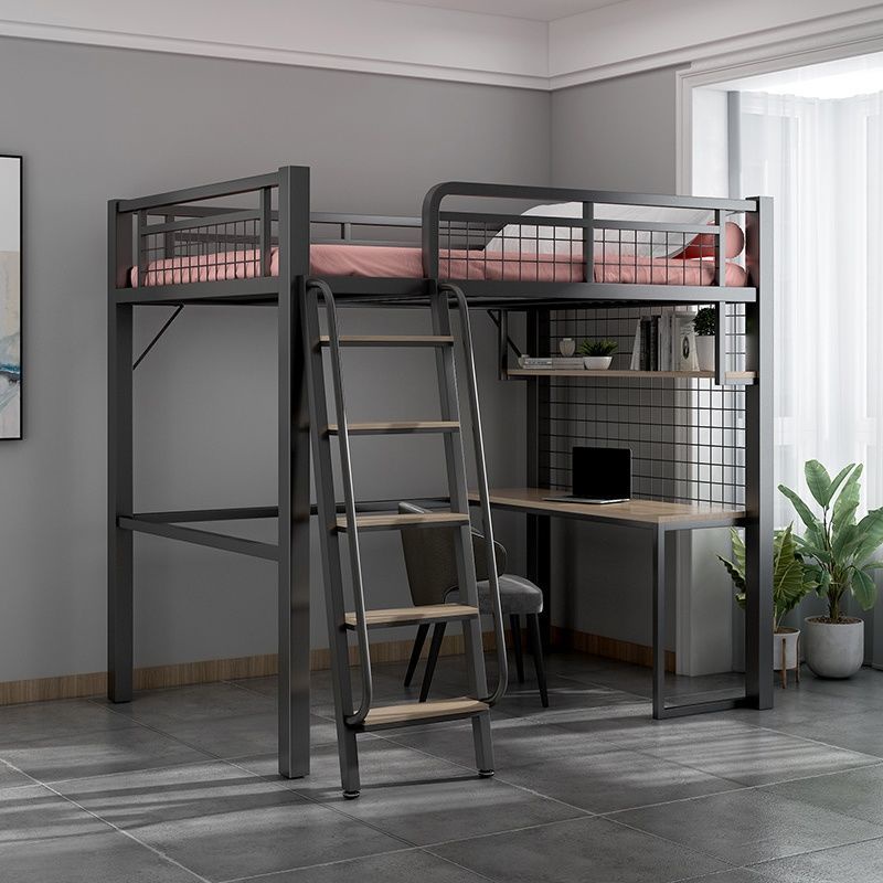 Bed Frame Simple Elevated Bed Bed And Table Iron Art Upper And Lower 