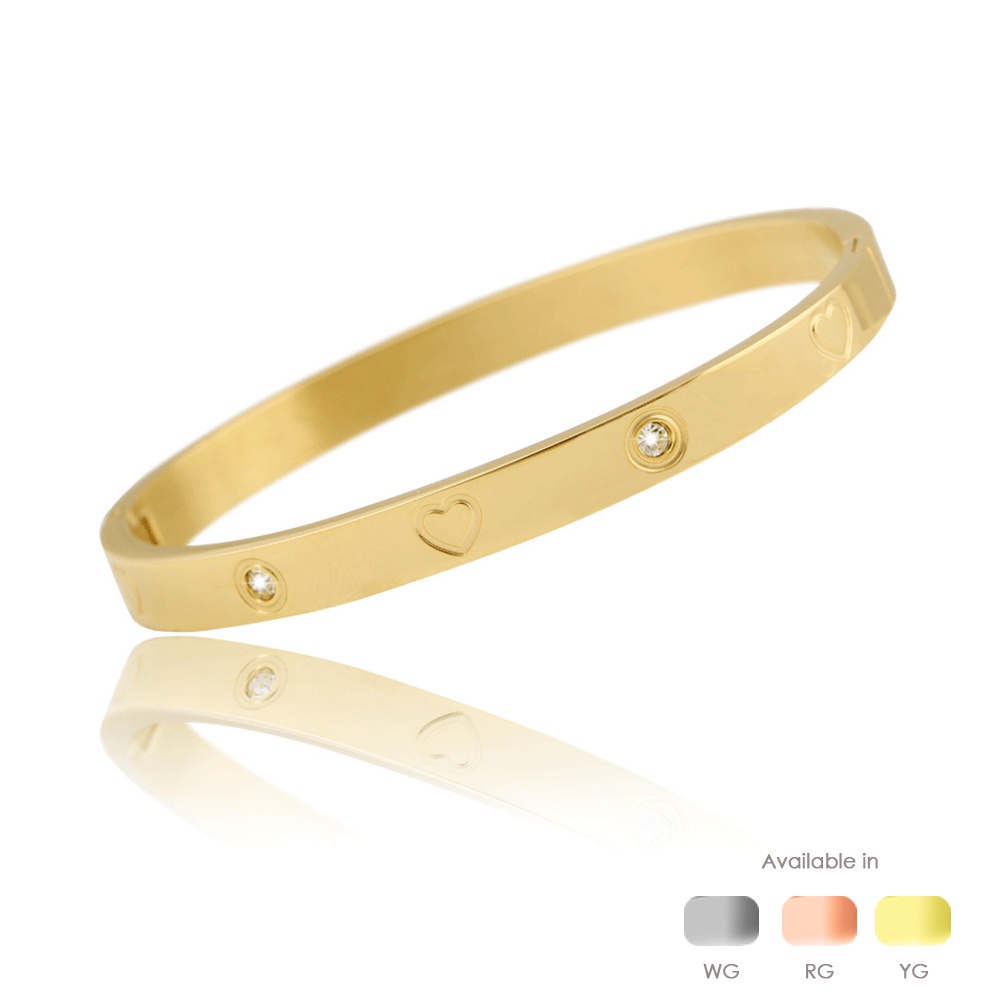 Diane Titanium Bangle - Premium Japan Imported Titanium with 18K Gold plated