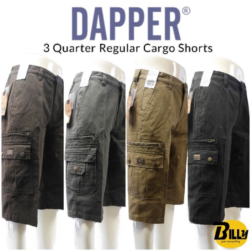 DAPPER Brand Men 3 Quarter Cargo Shorts Pants | Shopee Singapore