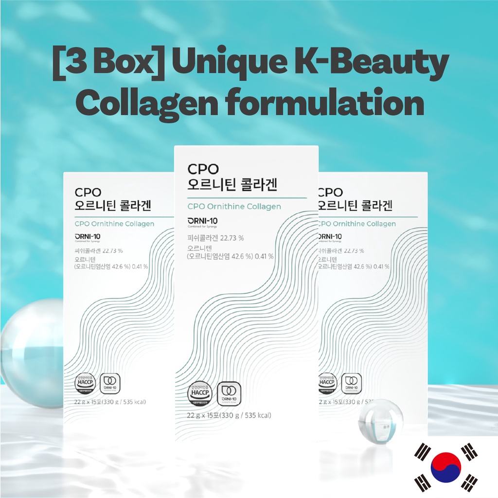 Phytotics CPO Ornithine France Fish Collagen 22.73 5000mg, Skin Beauty and Health, Orange Mango Taste, 45 sachets, 45 days