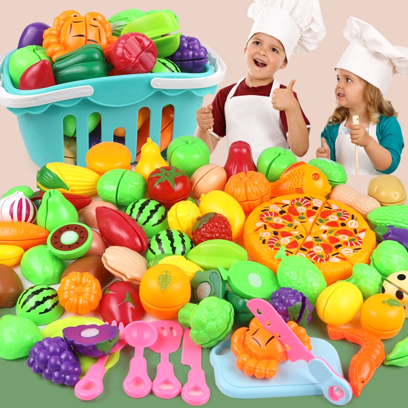 21 Pcs Add to Wish List Fruit Vegetables Toys Kitchen Simulation Family Children Pretend Game Toys