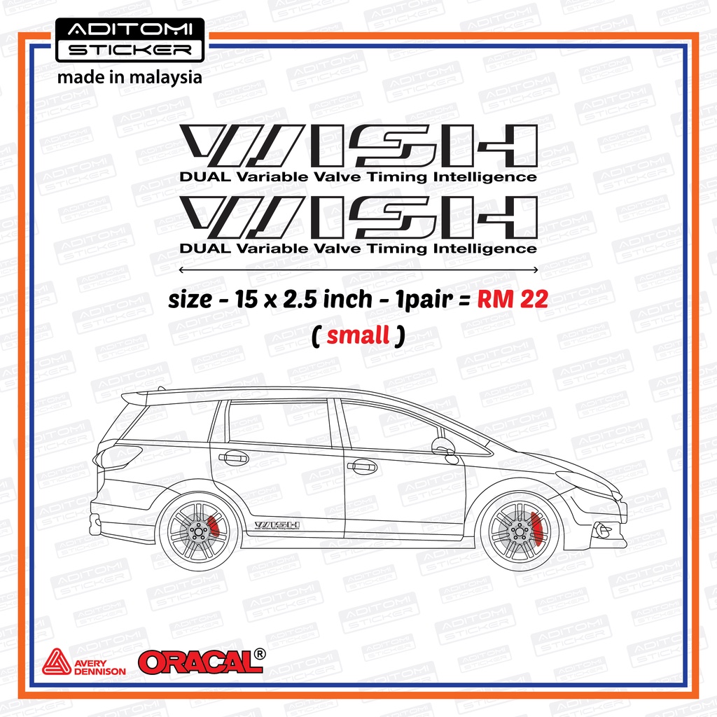 Toyota WISH side door die cut sticker Shopee Singapore