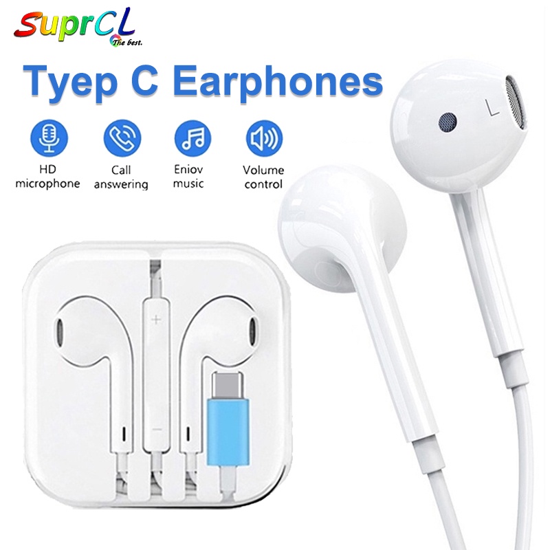 USB C Headphones,Type C Earbuds In-Ear Wired Earphones with Mic