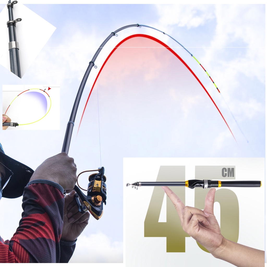 JORAN PANCING TELESCOPIC MURAH/ JORAN KOLONG RUAS PENDEK 1.5m dan 1.8m WARNA HITAM JORAN TEGEK KOLONG - Gambar 3