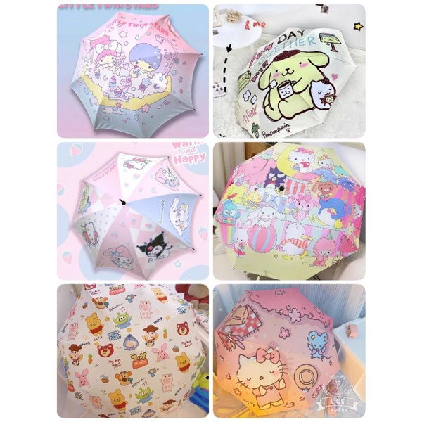 Sanrio Kuromi Little Twin Star BT21 Manually Open Umbrella Melody ...