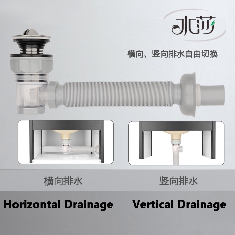 SHUISHA Drain Kit for Bathroom Sinks Flip Flexible Pipe Tube Set Basin