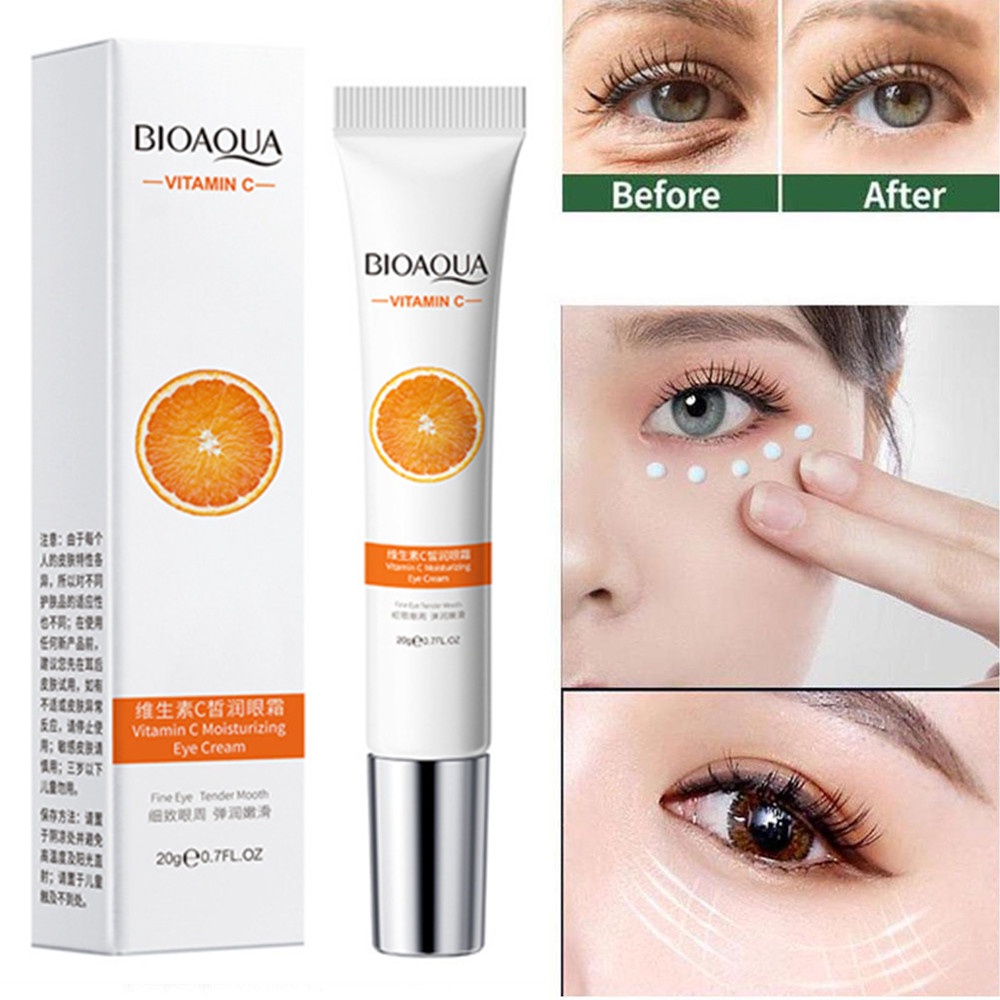 BIOAQUA Vitamin C Eye Cream Under Eye Dark Circle Remover Moisturizes ...