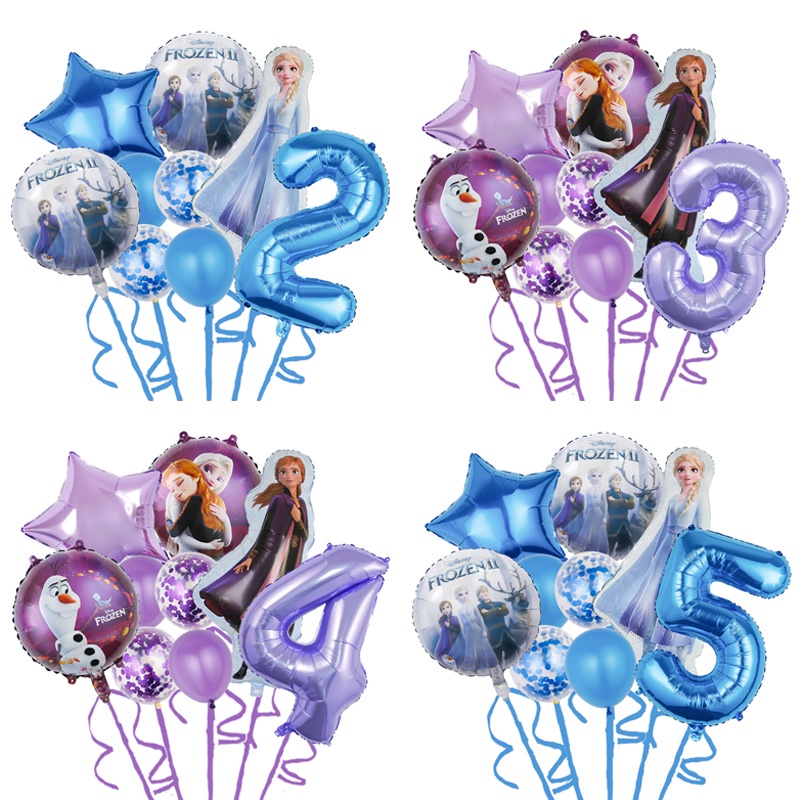9pcs Frozen Birthday Party Decoration Baby Shower Balloon Set Elsa Anna ...