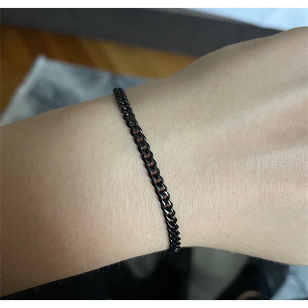 Men's 8.5 Inch Black Stainless Steel Bracelet - Bold Link Design With Masculine Style