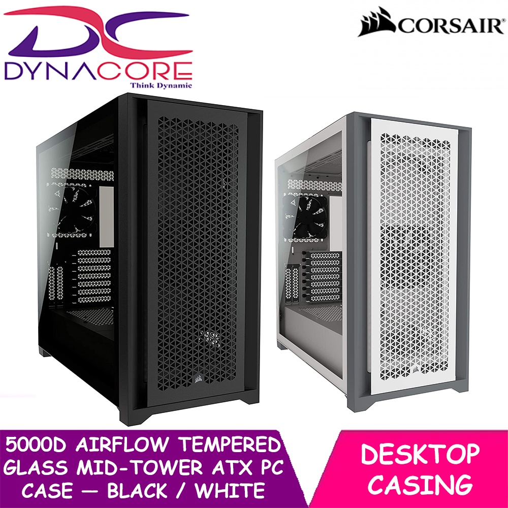 DYNACORE - Corsair 5000D AIRFLOW Tempered Glass Mid-Tower ATX PC Case ...