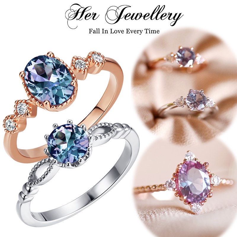 Alexandrite Ring Collection 2 - made with Zirconia & Lab grown Alexandrite Gemstone