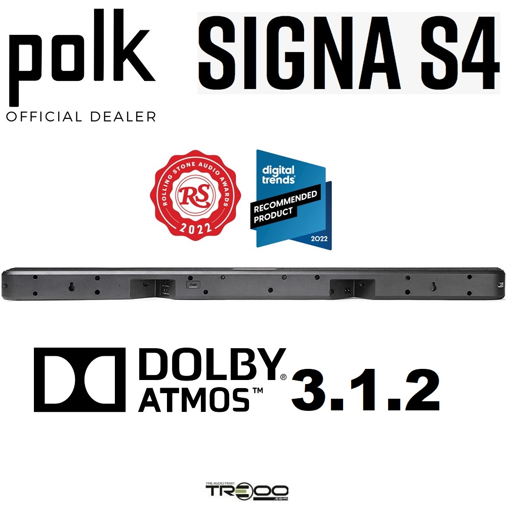 Polk Audio Signa S4 3.1.2 Dolby Atmos Wireless Bluetooth Soundbar with  Wireless Subwoofer | Shopee Singapore