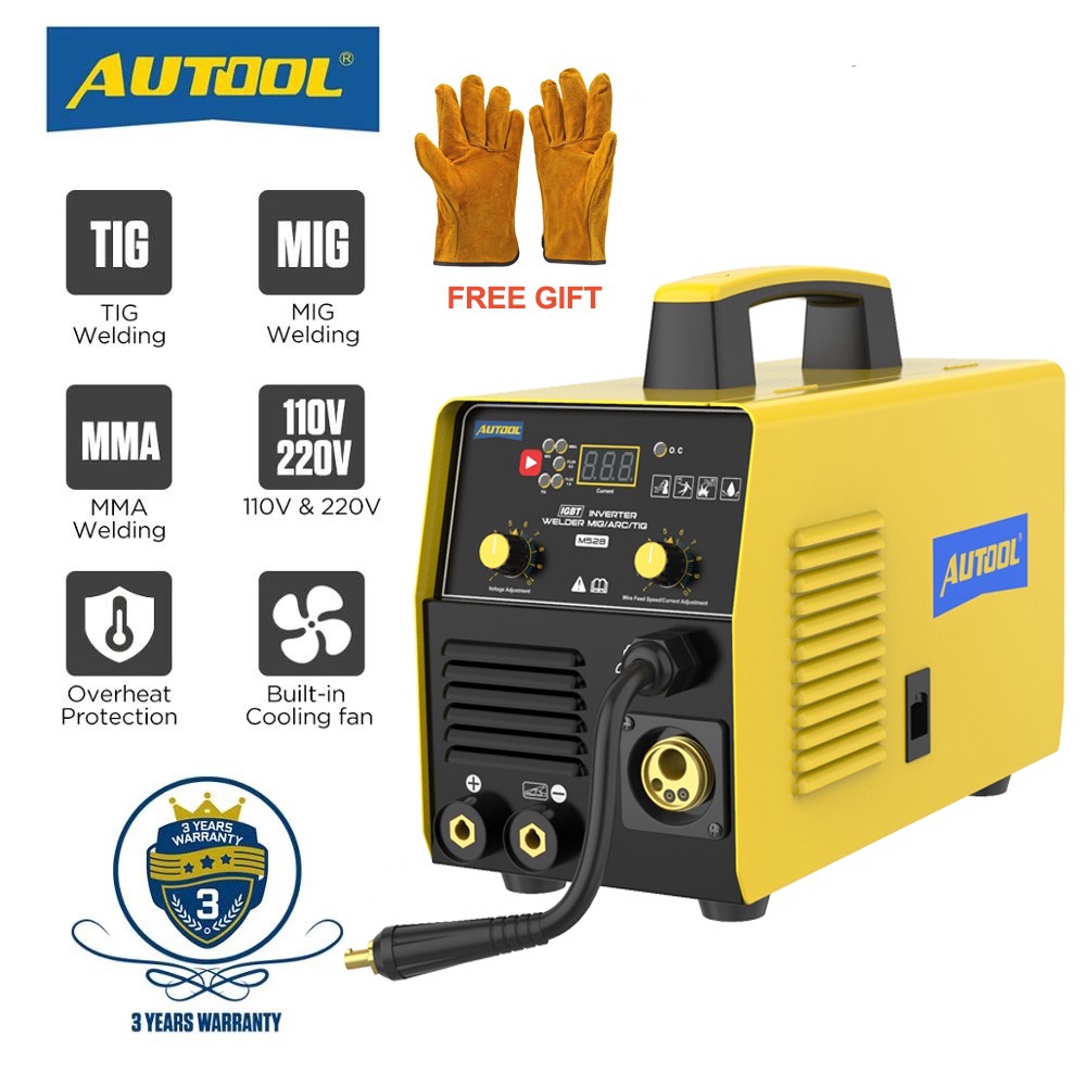 AUTOOL 2 in 1 Gasless MIG Welding Machine MIG Welding ARC Digital