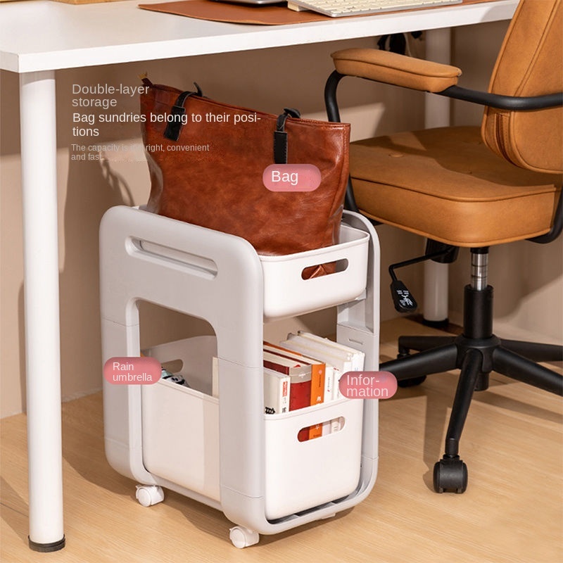 Office bag storage artifact shelf under the table storage basket double