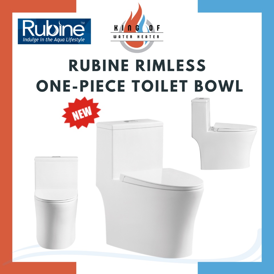 [SG SELLER] Rubine Rimless OnePiece Toilet Bowl PN105 SoftClosing