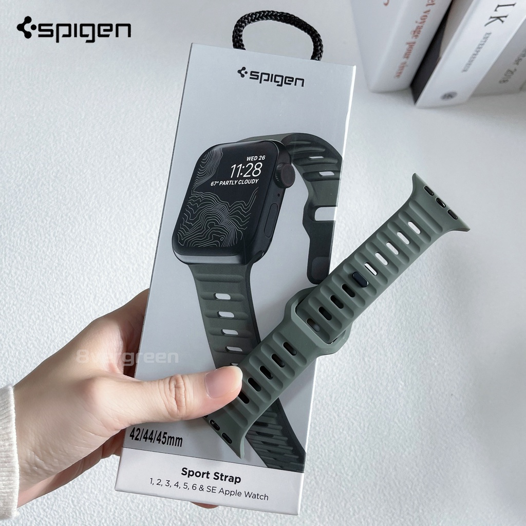 Spigen Silicone Strap for iWatch 45mm 41mm 44mm 40mm Watchband
