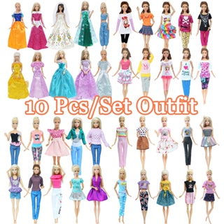 10Pcs Barbie Doll Dresses Clothes Bundle Fashion Party Dress Wedding Gown  Girl