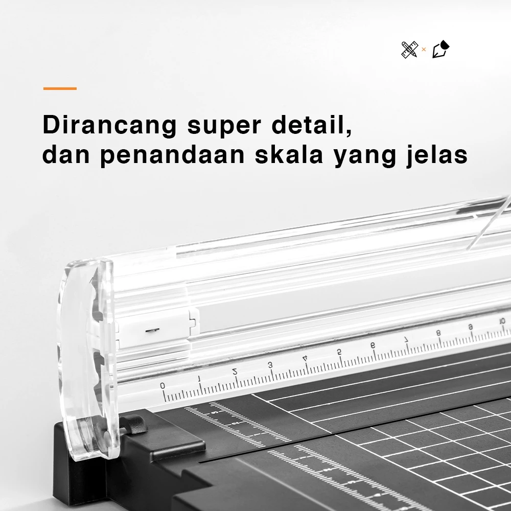 Deli Small Paper Trimmer Portable/ Pemotong Kertas Kecil A4 A5 Trimmer Photo Cutter Mat 14251 - Gambar 2