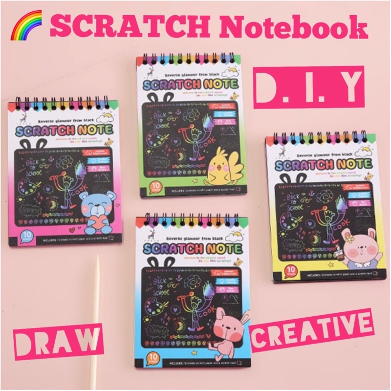 Children Day Kids Scratch Rainbow 🌈 notebook scratch pad scratch note