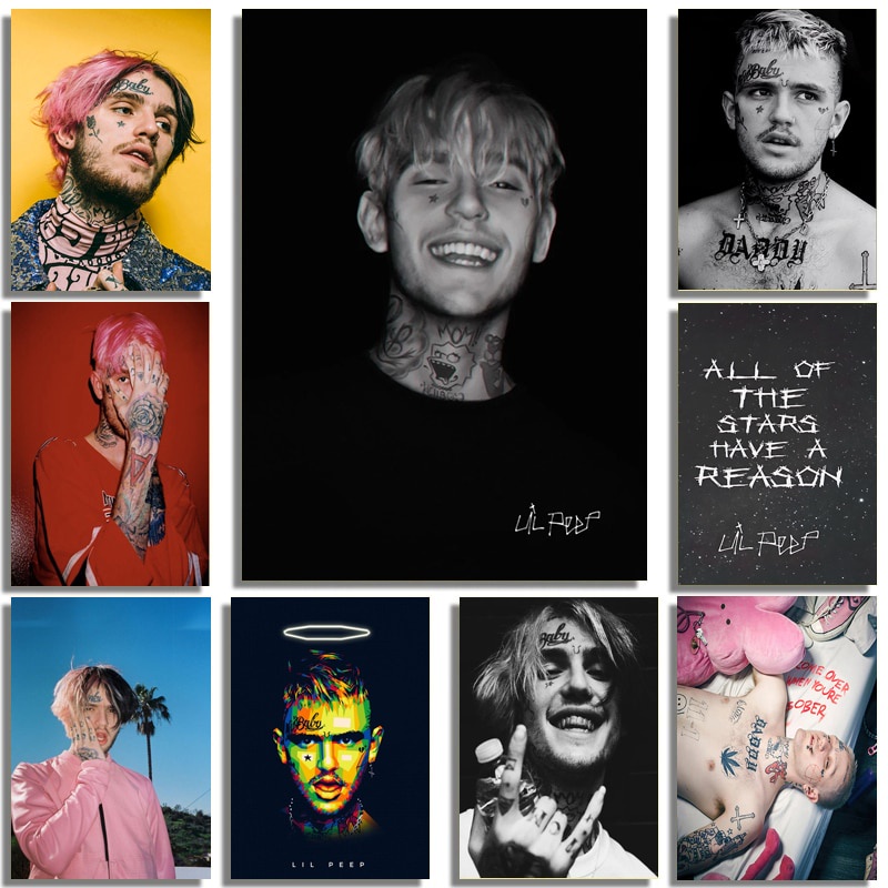 Wall Art Singer Star Rapper Lil Peep Painting Modular Hd Printed