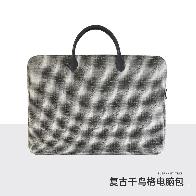 💯[in stock]💯Retro Houndstooth Laptop Bag for Women14Design