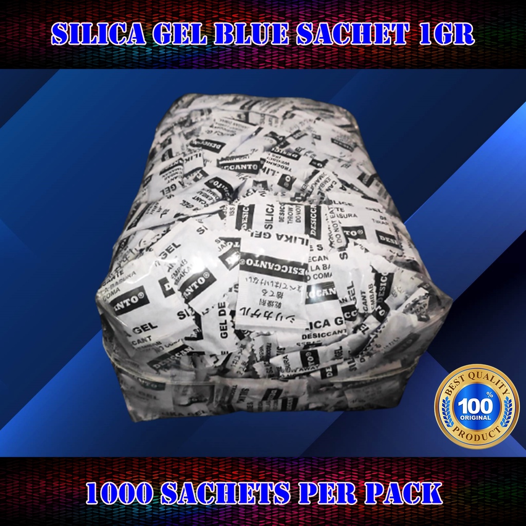 [BLUE 1000PCS] silica gel biru | Silica Gel Blue sachet 1gr | Price per ...