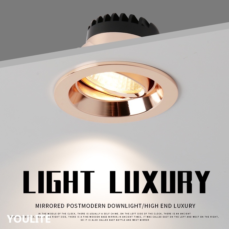 Bright Gold Spotlight Embedded Afable Light Luxury Golden Downlight Led ...