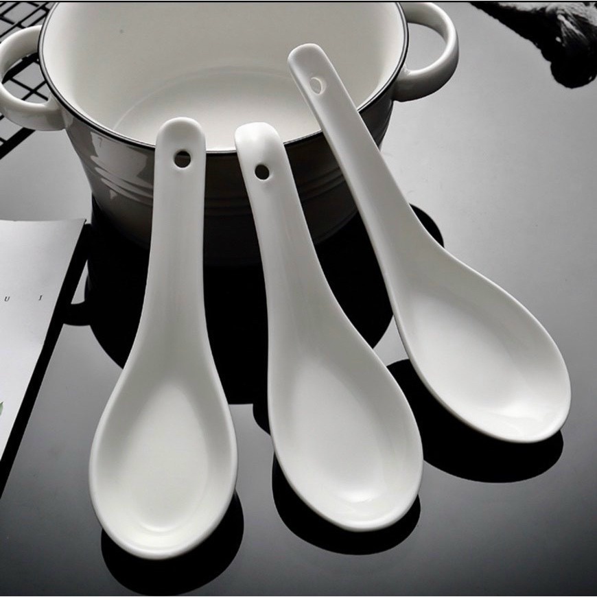 Set of 10 pho spoons, soup spoons, and rice spoons made of high quality ...