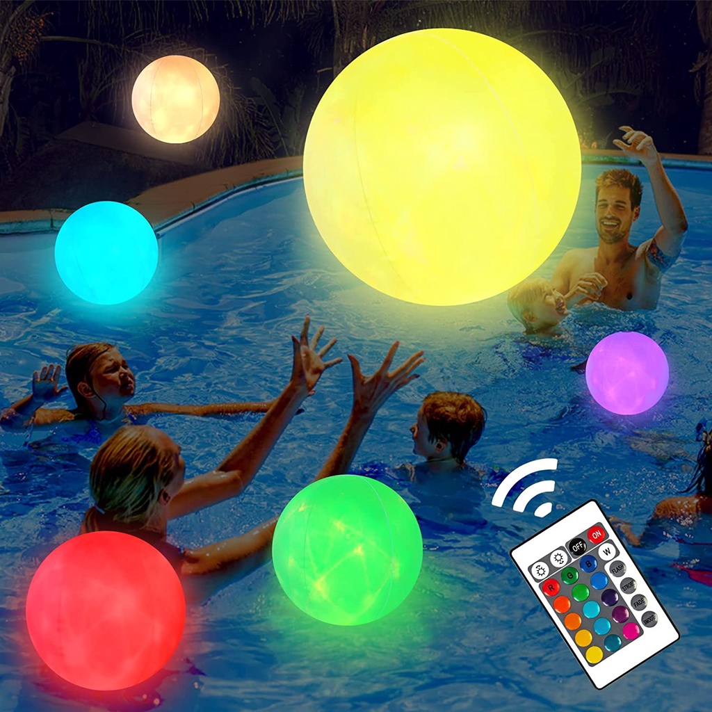 LED Beach Ball (40cm / 60cm) Light Up Beach Ball 16 Colors Lights ...
