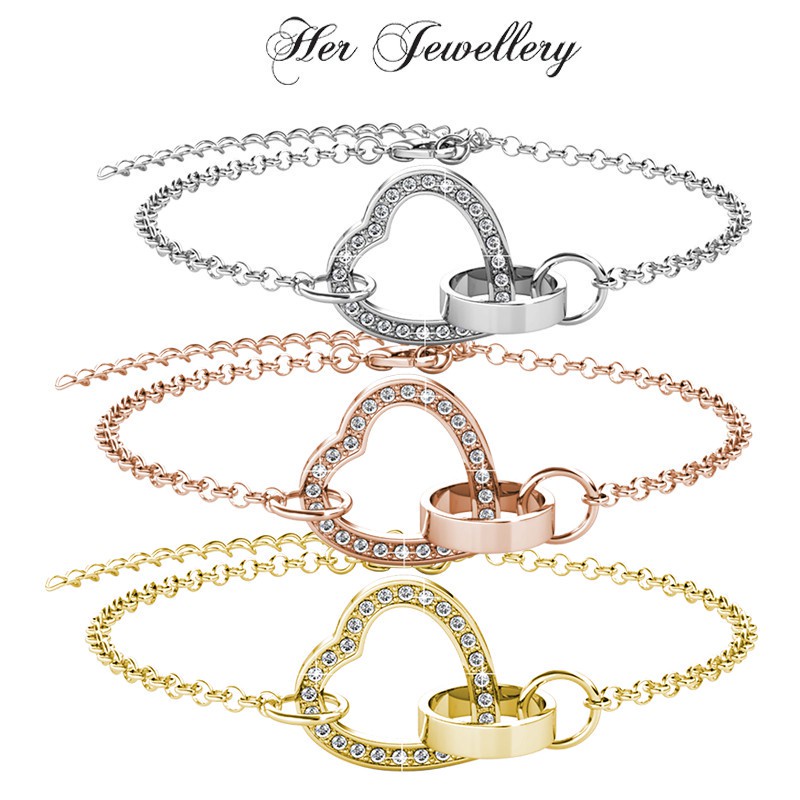 Locked Heart Bracelet  - Made with Swarovski Crystals