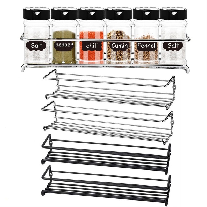 1/2PCS Wall Mount Spice Rack Metal Spice Storage Rack Seasoning ...