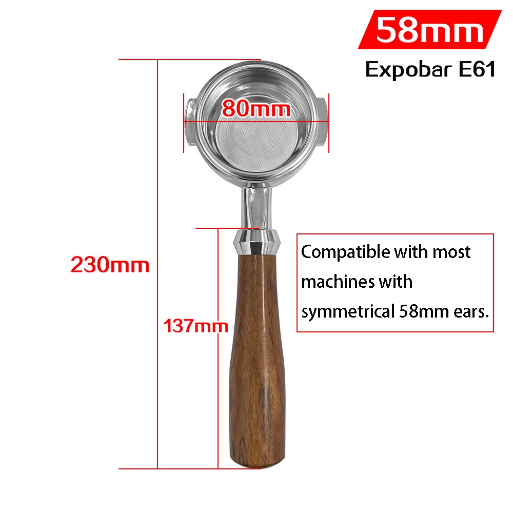 【SG Ready】Coffee 58mm Bottomless Portafilter（2 Ear） for Espresso Coffee