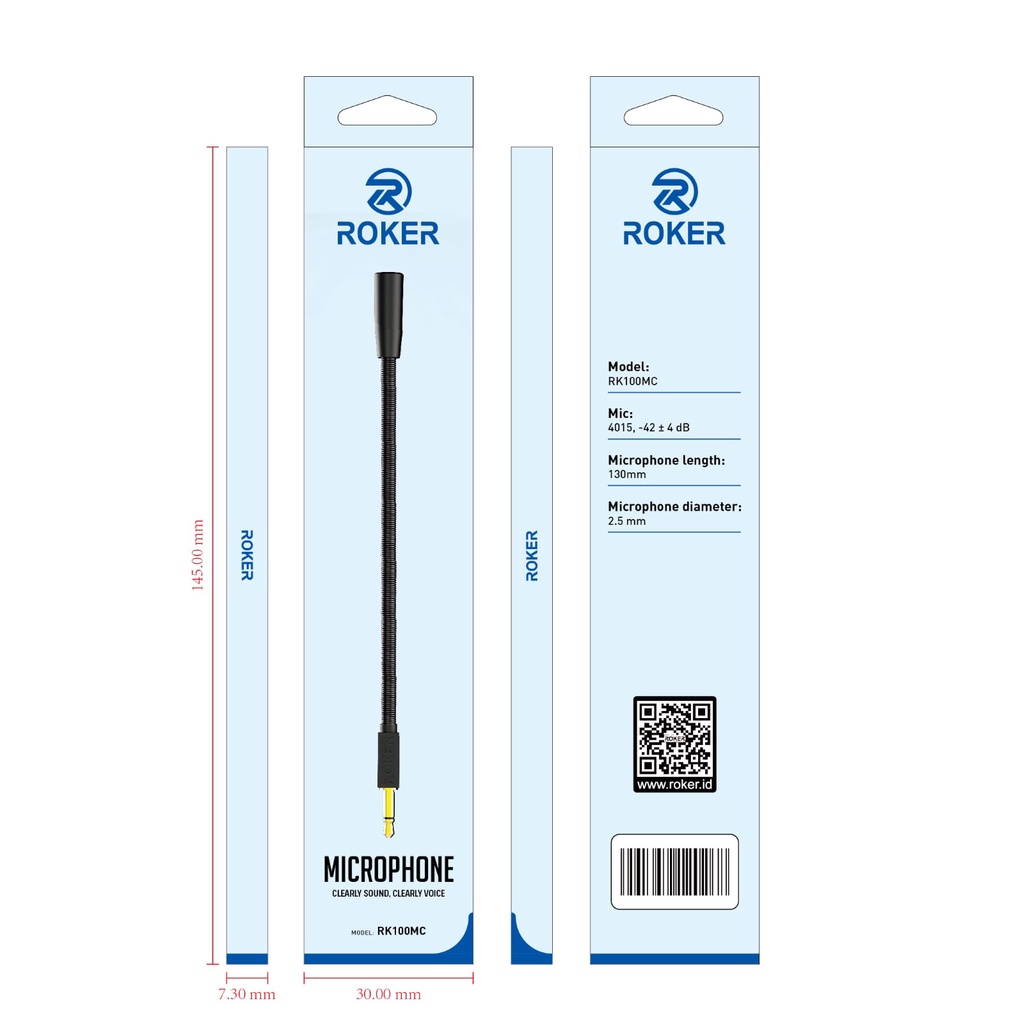 Microphone Roker RK100MC & RK200MCClearly Sound, Cleary Voice Mic Mik Mikrofon 2.5mm & 3.5mm - Gambar 3