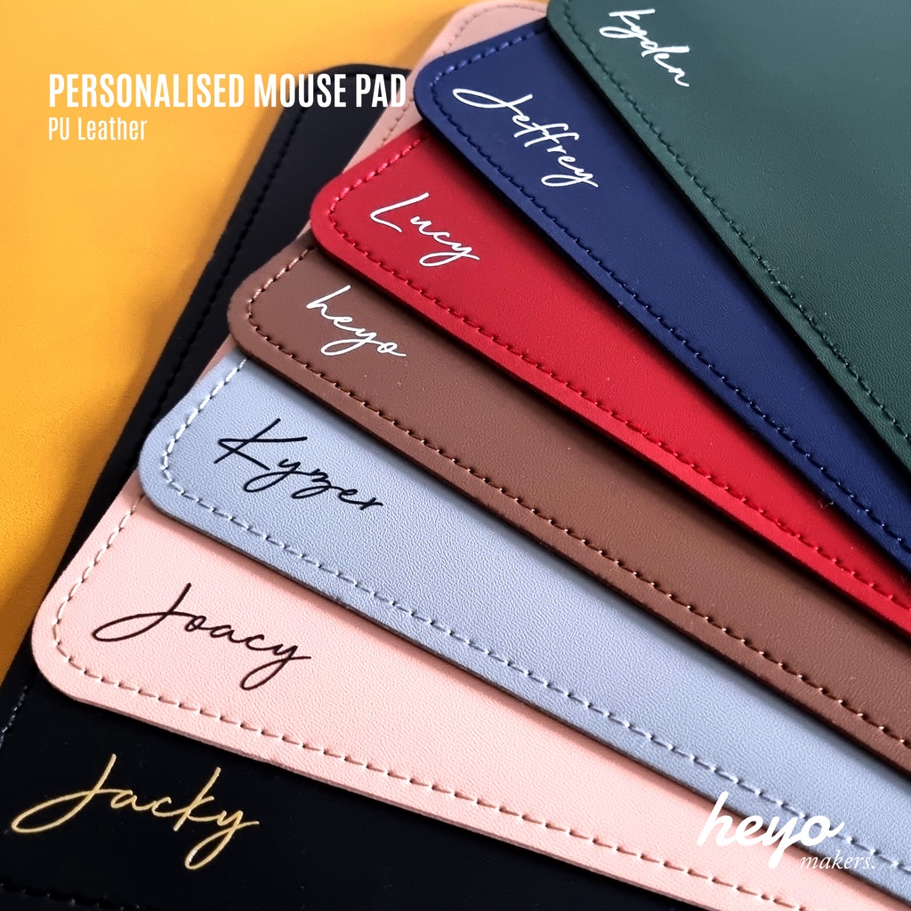 Personalised Leather Mouse Pad | Customised Name | Table Mat ...