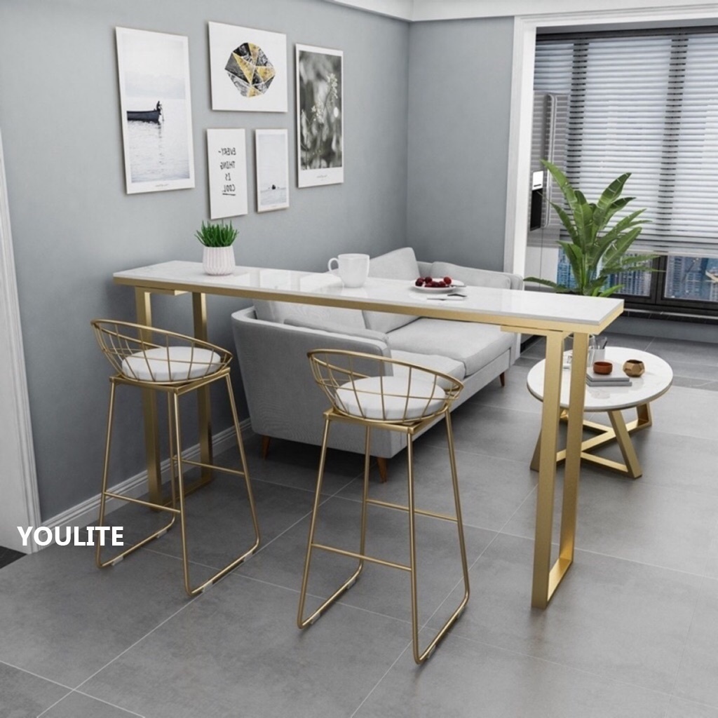 YOULITE Marble Bar Table Dining Table Leaning Wall Table Cafe Shop