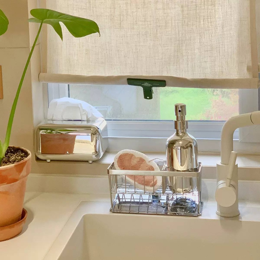 Kitchen Sink Countertop Storage Rack 304 Stainless Steel Soap Bottle