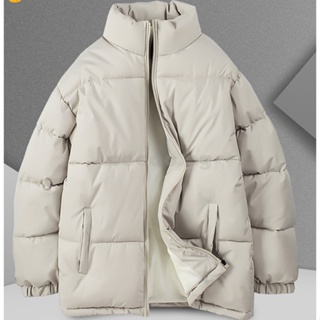 Winter Jacket Men Mid-length Thickened Warm Hooded Padded Jackets Solid  Color Casual Puffer Jacket Coats