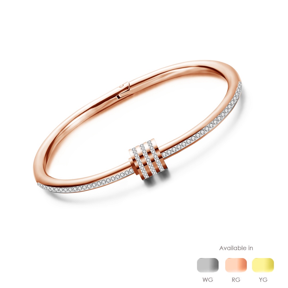 Kinsley Titanium Bangle - Premium Japan Imported Titanium with 18K Gold plated