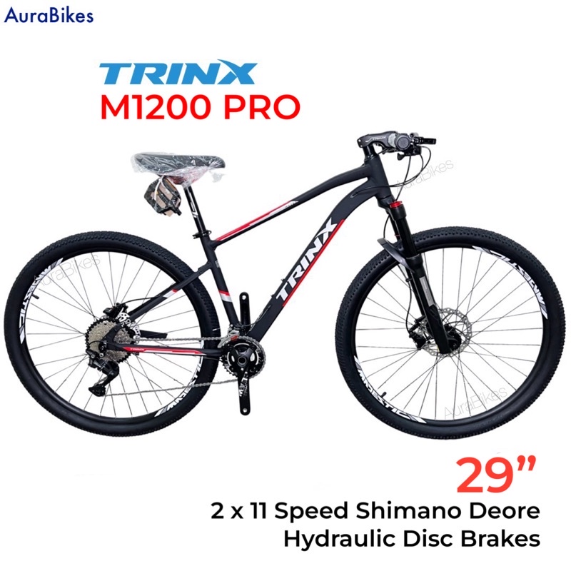 TRINX M1200 PRO 29 Mountain Bike 22 Speed 2x11 Bicycle Aluminium Alloy Frame Shopee Singapore