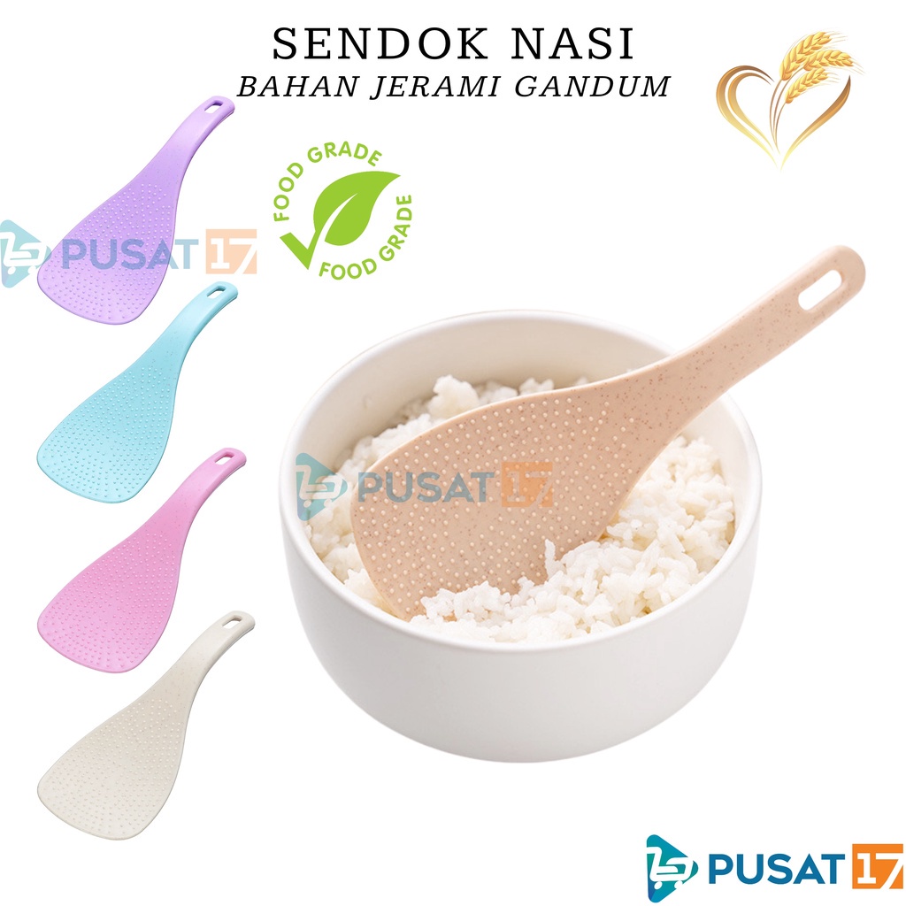 PUSAT17 SENDOK NASI ANTI LENGKET BAHAN WHEAT STRAW FOOD GRADE / SENDOK CENTONG NASI JERAMI GANDUM / SENDOK DAPUR SERBAGUNA / RICE SPOON